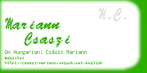 mariann csaszi business card